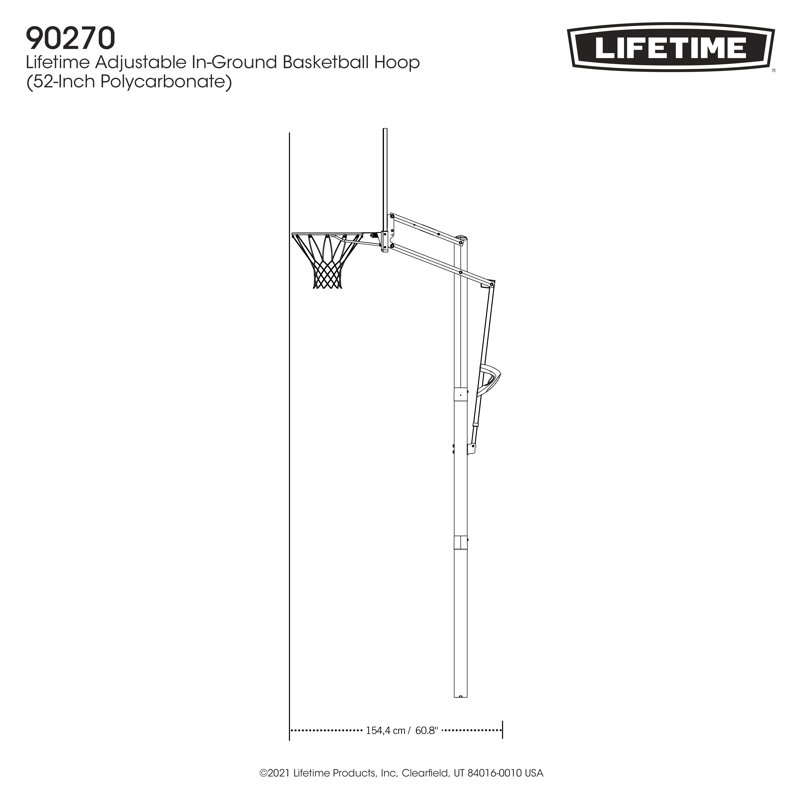 Lifetime Height Adjustable InGround Basketball Hoop (52" Polycarbonate Backboard) & Reviews